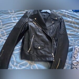 Express Black Quilted Leather Jacket